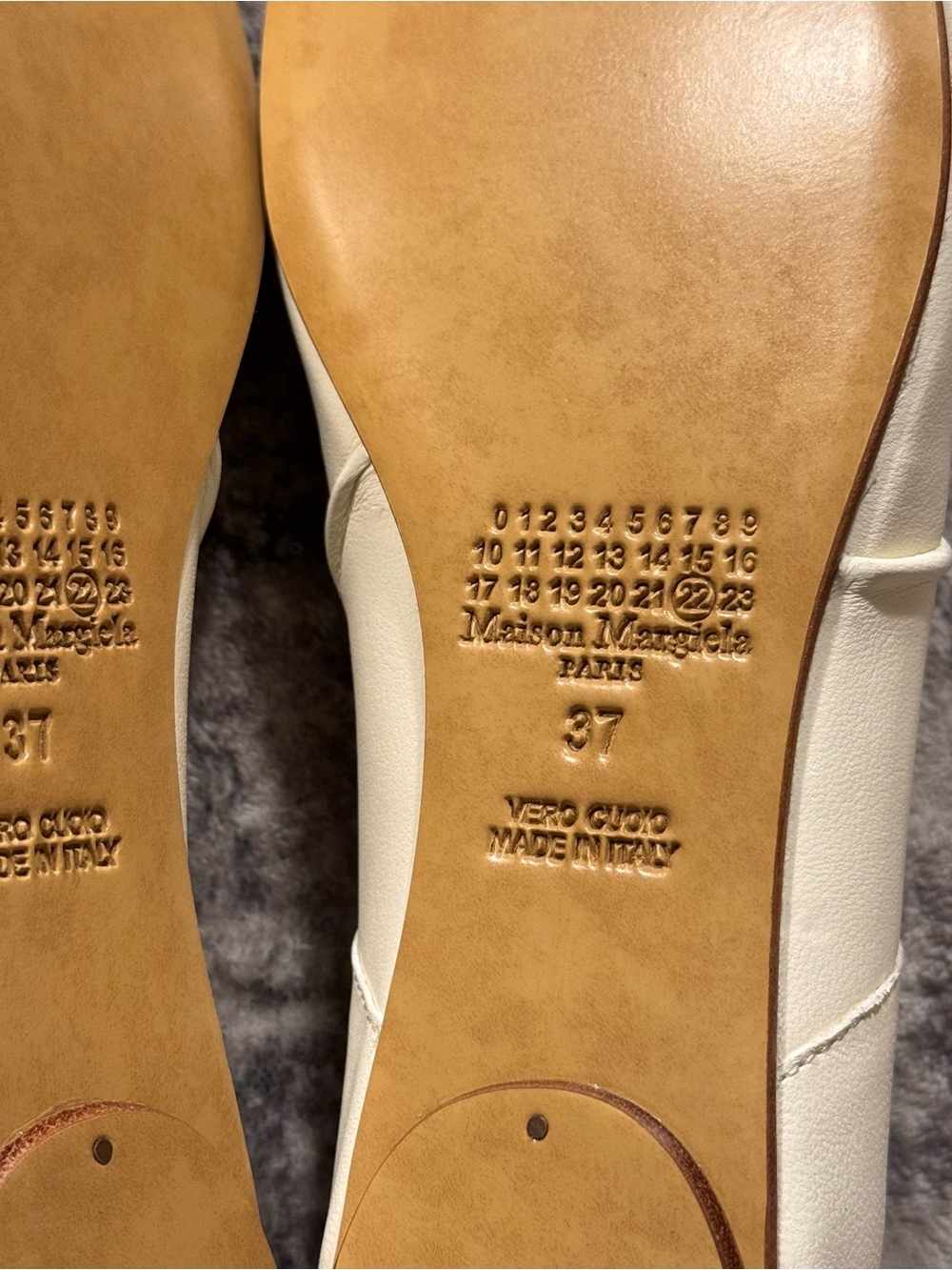 Maison Margiela Women’s White Tabi Leather Ballet Flats SIZE EU 37 US 7 - Picture 7 of 8